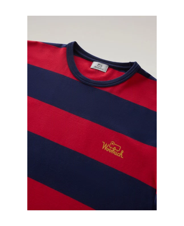 Spezial Madrid Woolrich Male Cotton Tee Striped Red