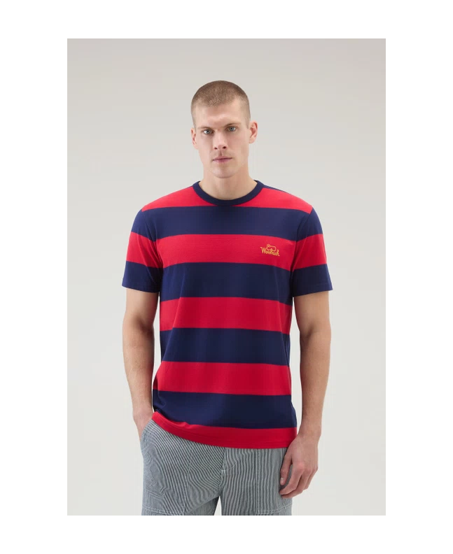 Spezial Madrid Woolrich Male Cotton Tee Striped Red