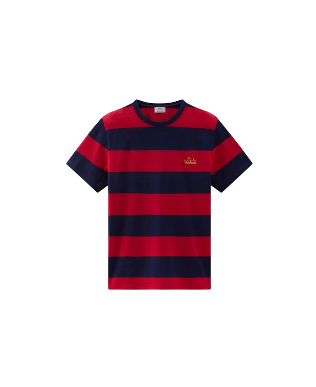 spezial madrid Woolrich Male Cotton Tee Striped Red
