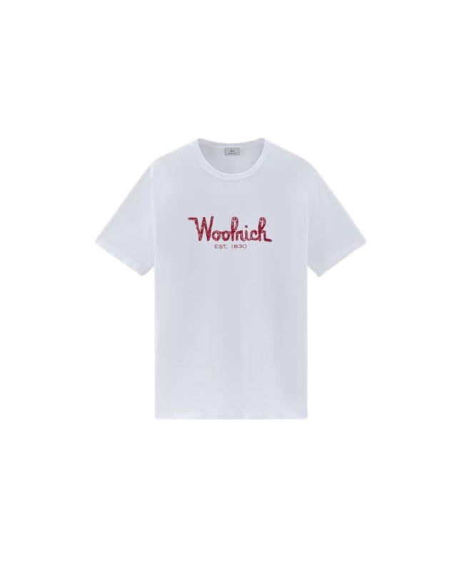 spezial madrid Woolrich Male Embroidered Logo Tee Bright White