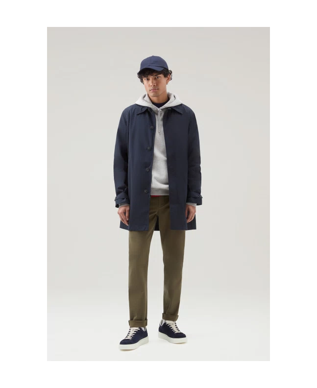 Spezial Madrid Woolrich New City Urban Touch Coat Melton Blue