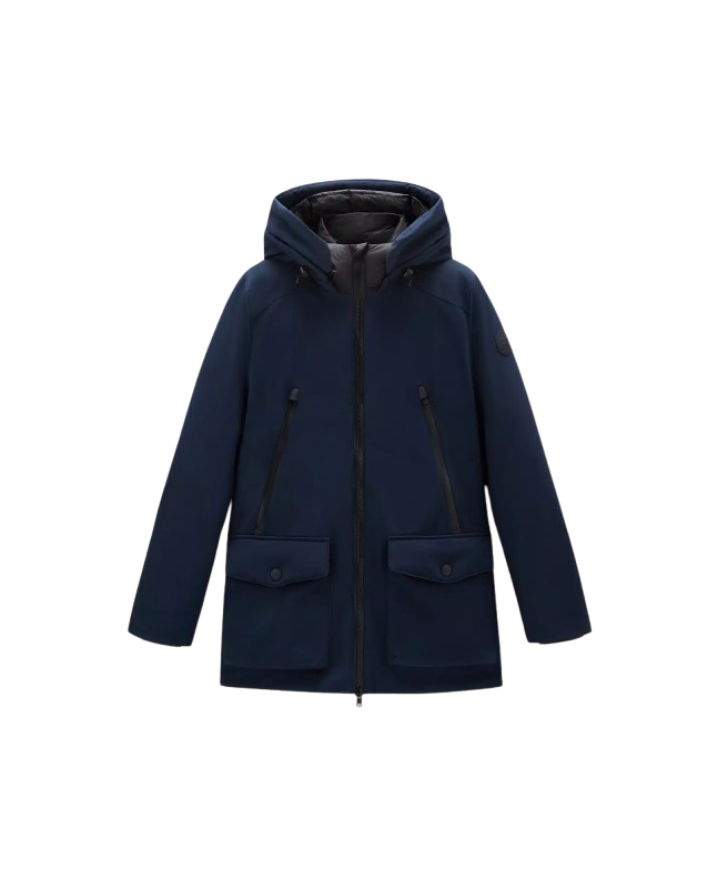 spezial madrid Woolrich Soft Shell Parka Melton Blue
