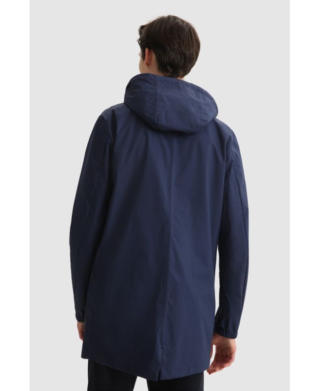 Spezial Madrid Woolrich Triple Layer Cotton Car Coat Melton Blue