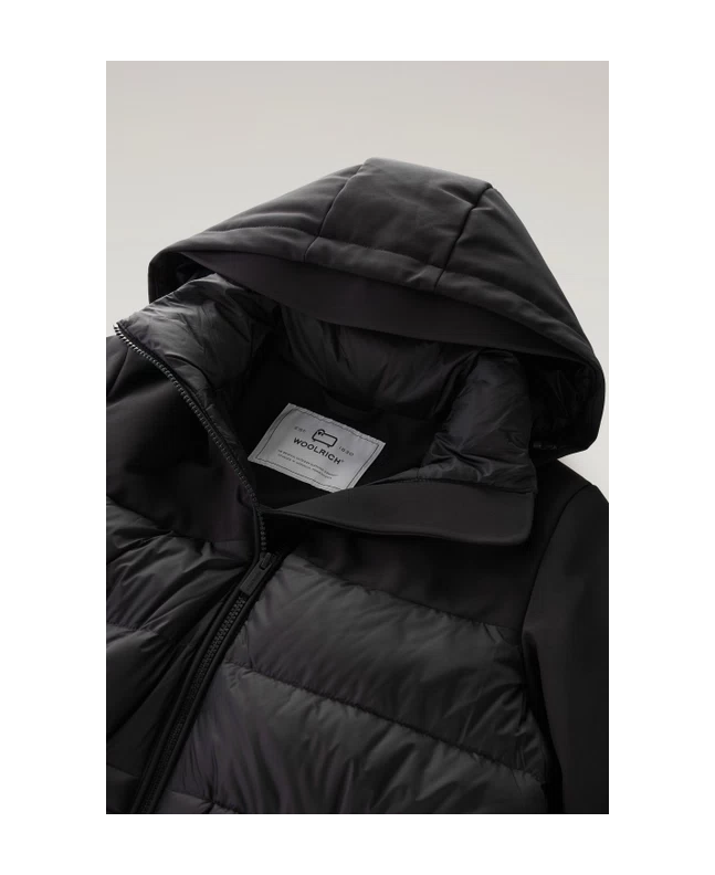Spezial Madrid Woolrich W´s Tech Softshell Hybrid Padded Parka Black