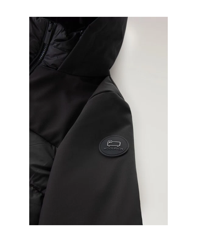 Spezial Madrid Woolrich W´s Tech Softshell Hybrid Padded Parka Black