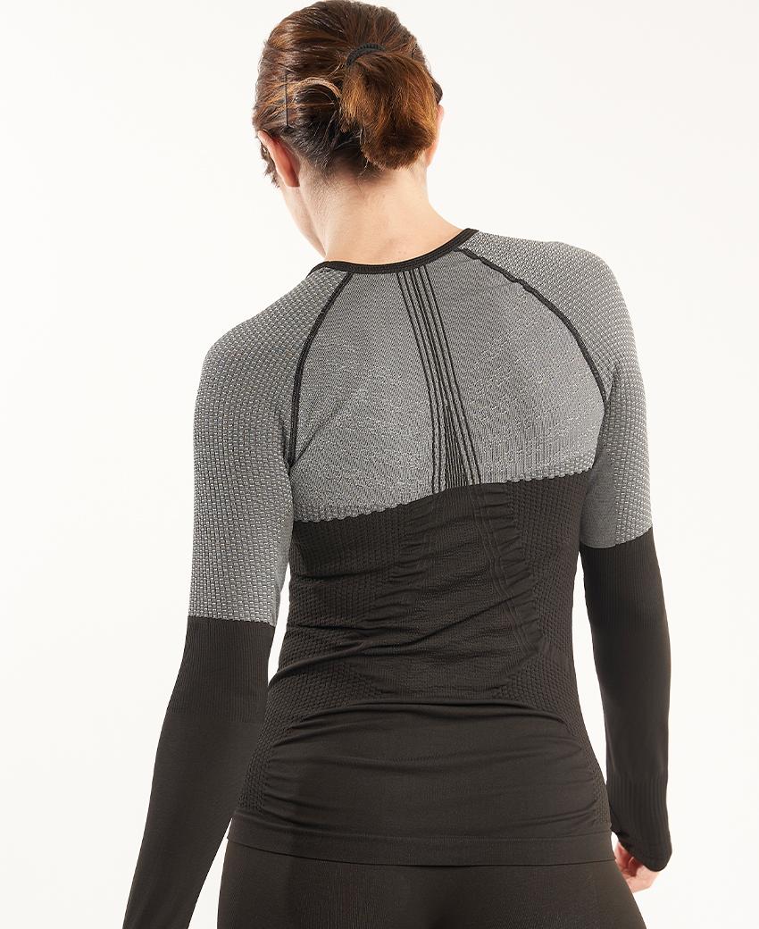 sport Hg ANDOYA Camiseta De Manga Larga Con Fibra De Carbono Negro Y Gris