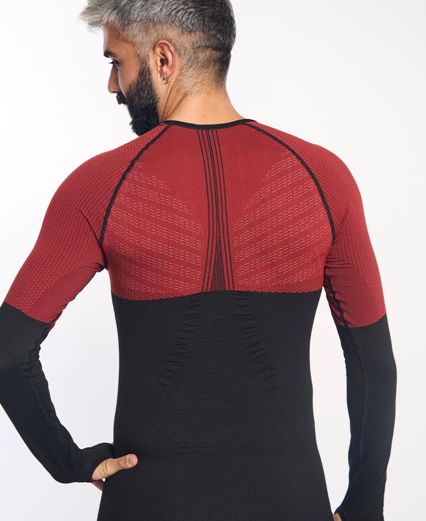 Sport Hg ANDOYA Camiseta De Manga Larga Con Fibra De Carbono Negro Y Rojo