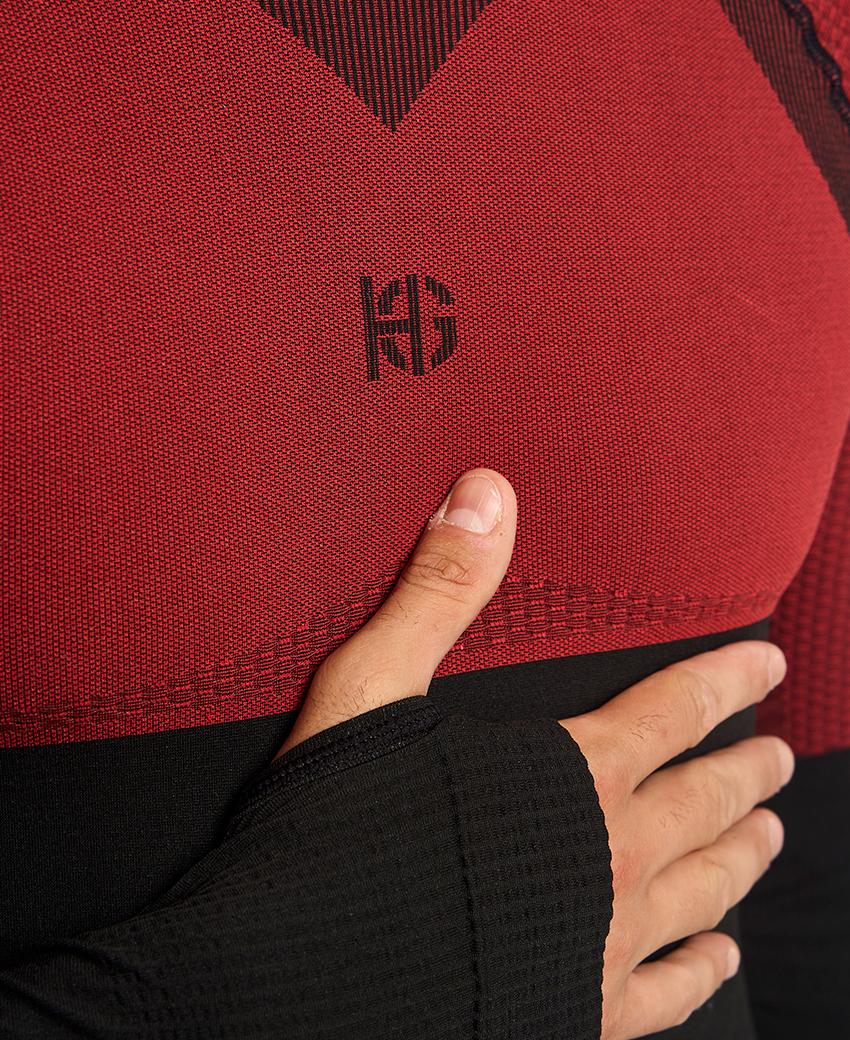 Sport Hg ANDOYA Camiseta De Manga Larga Con Fibra De Carbono Negro Y Rojo