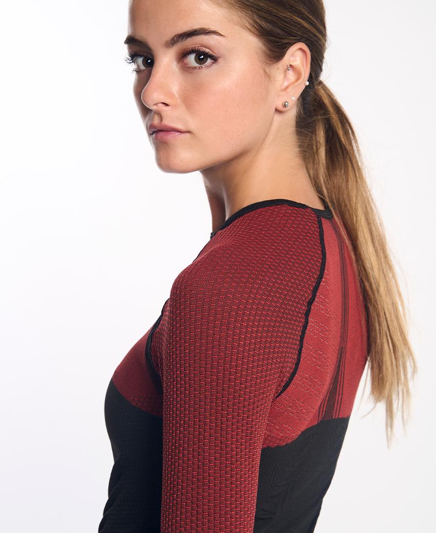 Sport Hg ANDOYA Camiseta De Manga Larga Con Fibra De Carbono Negro Y Rojo