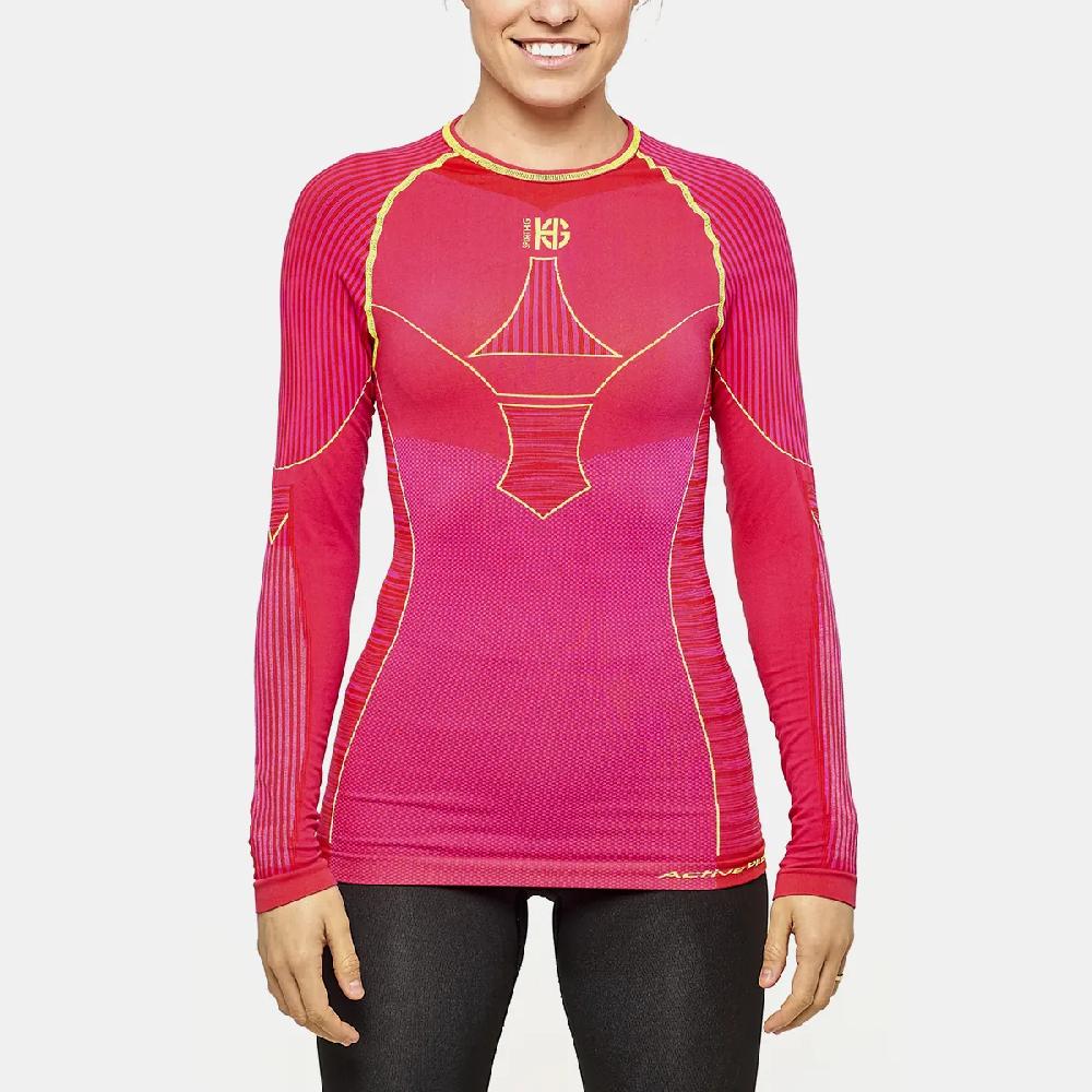 sport hg C-XTREM Camiseta femenina de manga larga con fibra de carbono fucsia