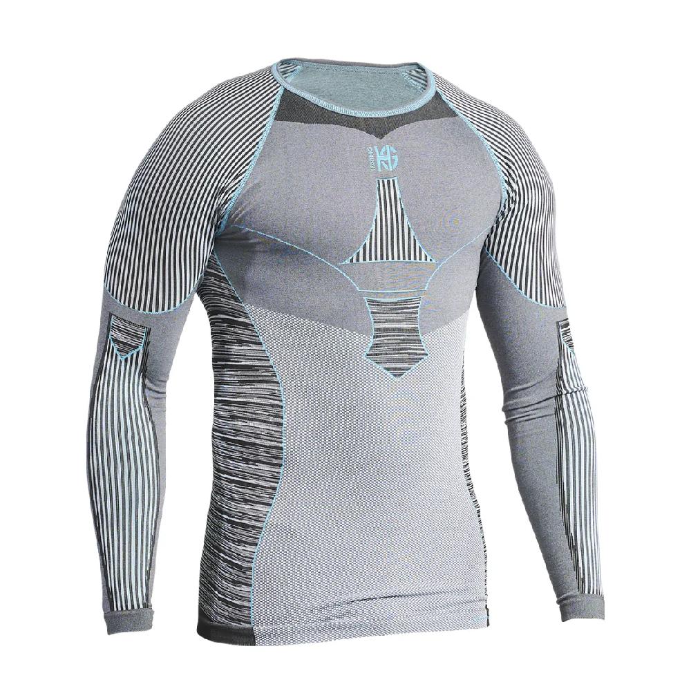 sport hg C-XTREM Camiseta masculina de manga larga con fibra de carbono gris
