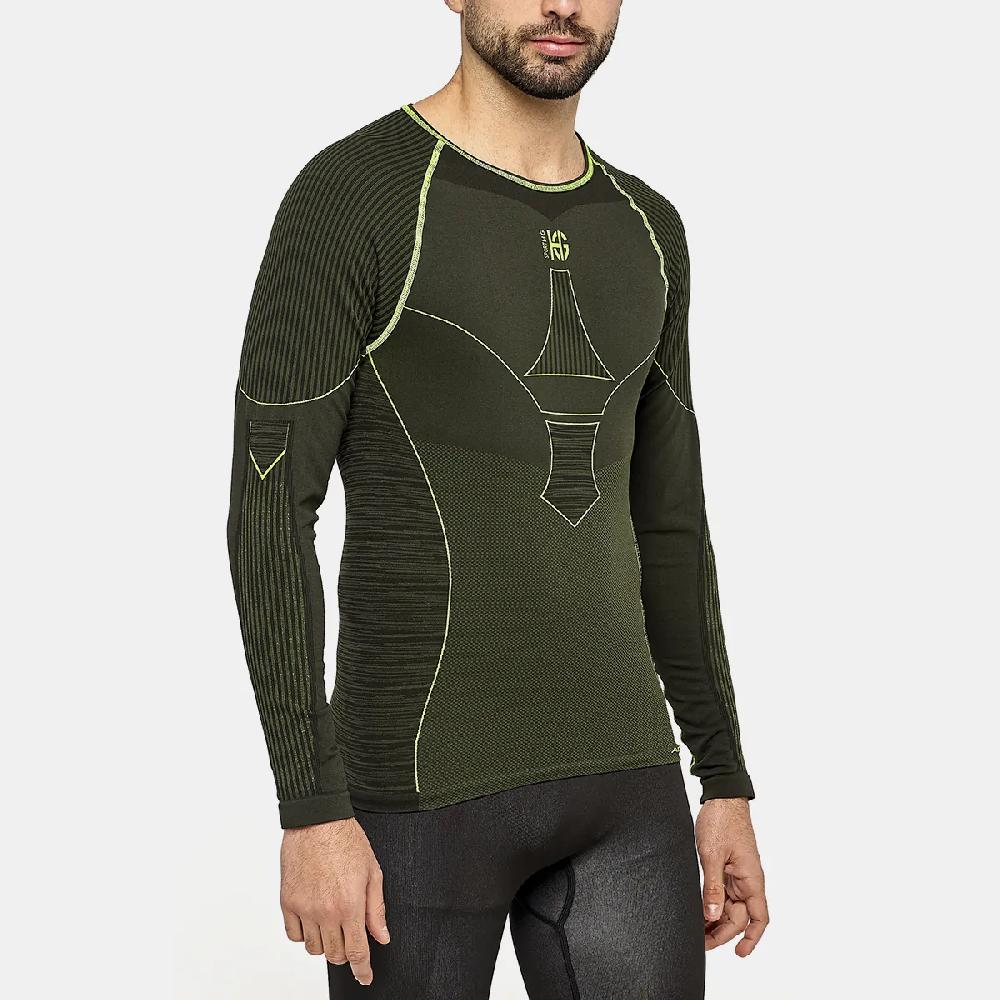 sport hg C-XTREM Camiseta masculina de manga larga con fibra de carbono verde