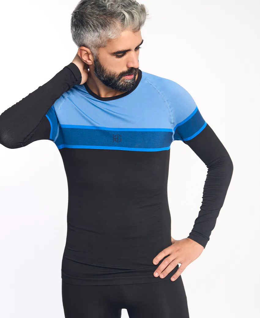 sport hg DACTYL Camiseta de manga larga negro y azul