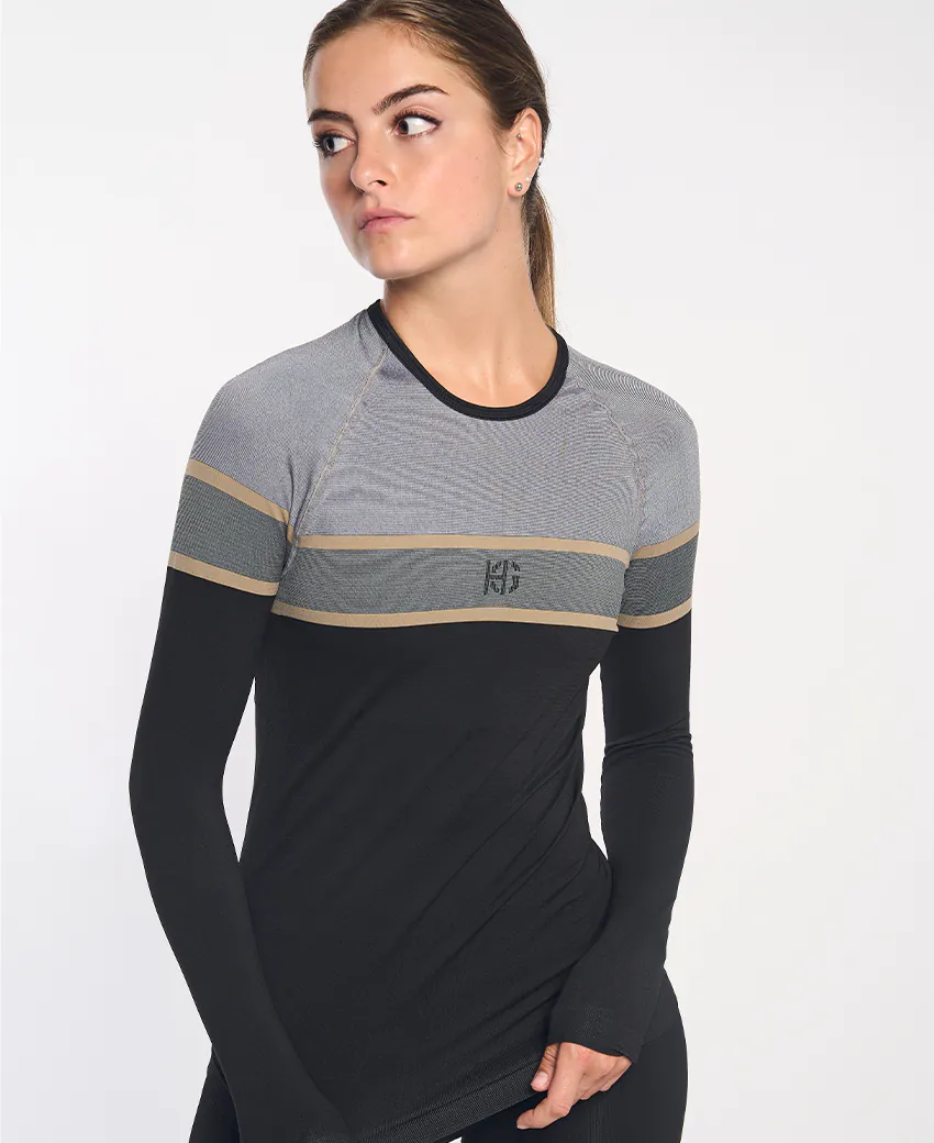 sport hg DACTYL Camiseta de manga larga negro y gris