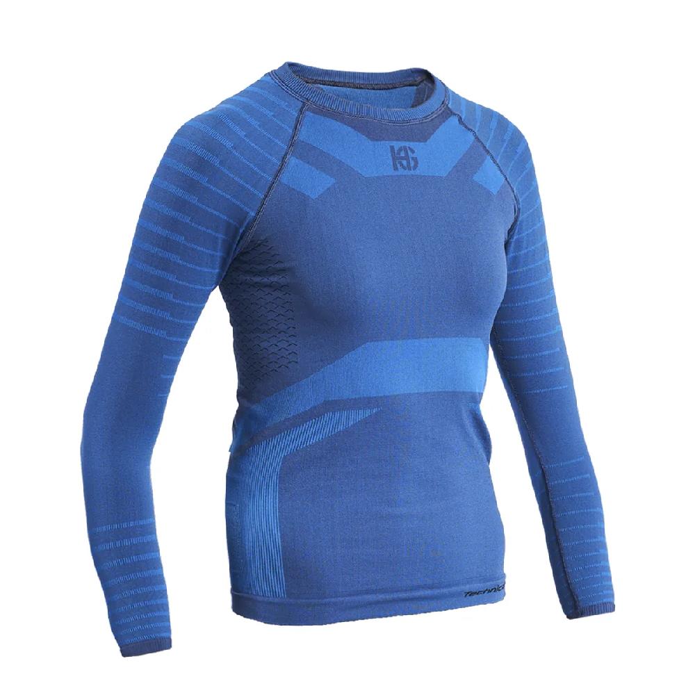 sport hg GRIMSEY Camiseta femenina de manga larga con fibra de carbono azul