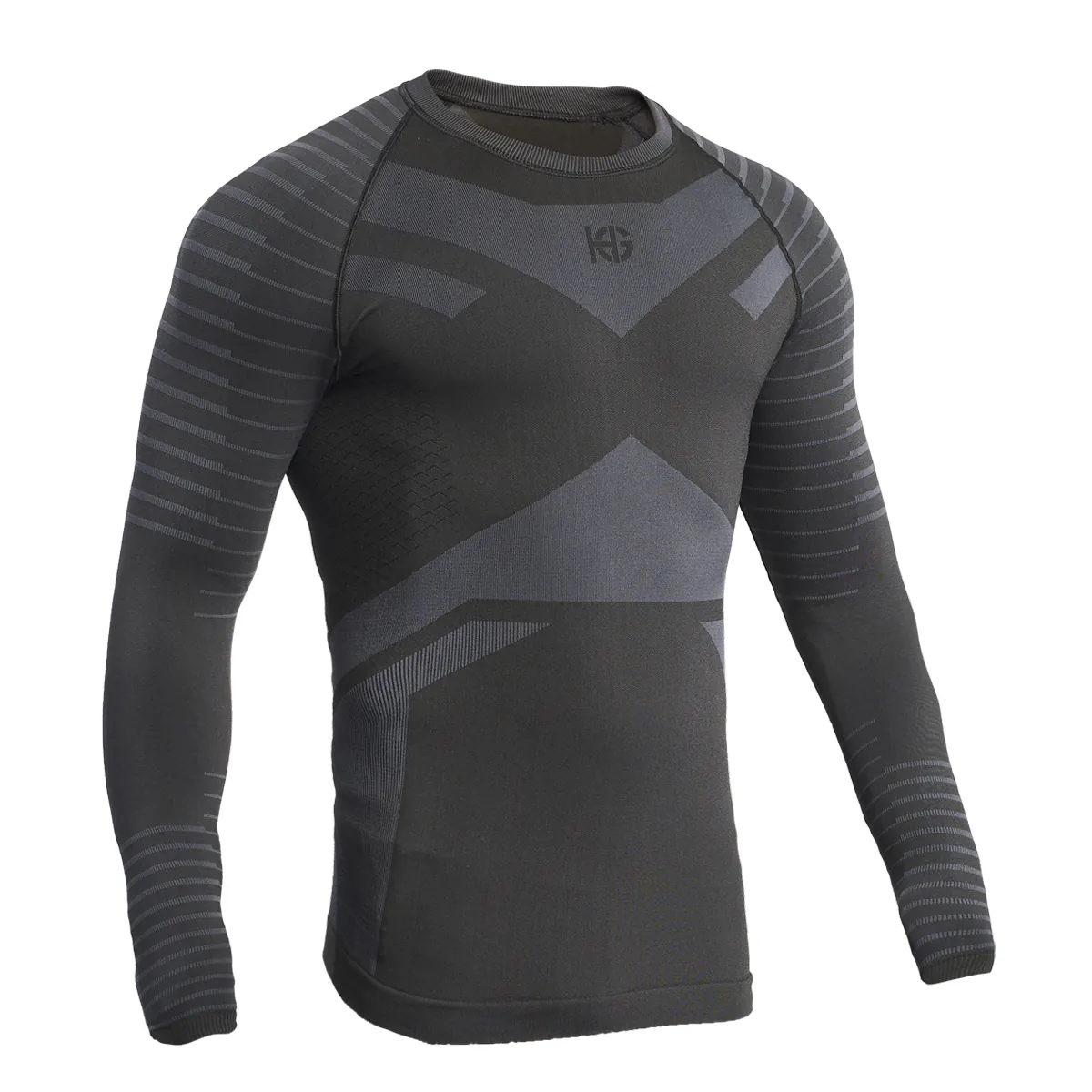 sport hg GRIMSEY Camiseta masculina de manga larga con fibra de carbono gris