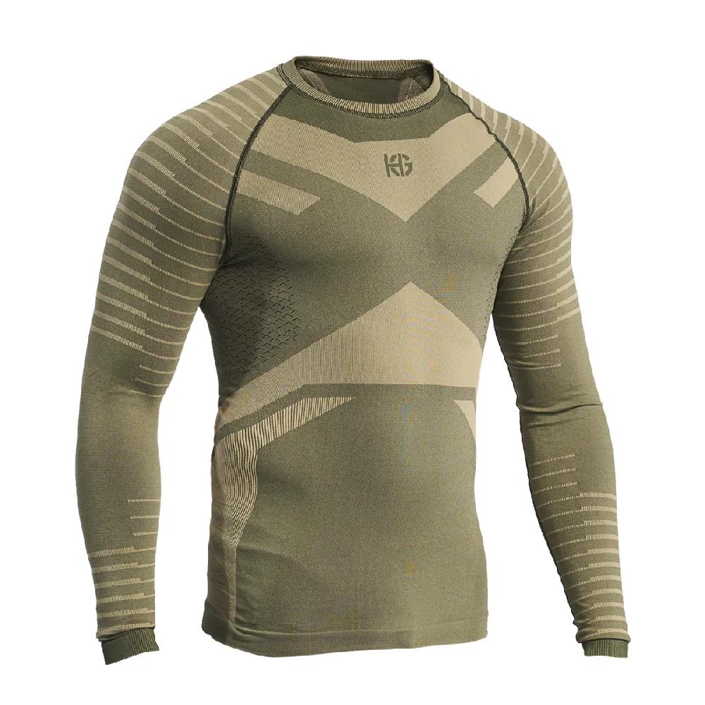 sport hg GRIMSEY Camiseta masculina de manga larga con fibra de carbono arena