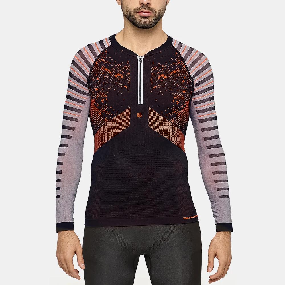 sport hg JET Camiseta masculina de manga larga con fibra de carbono naranja