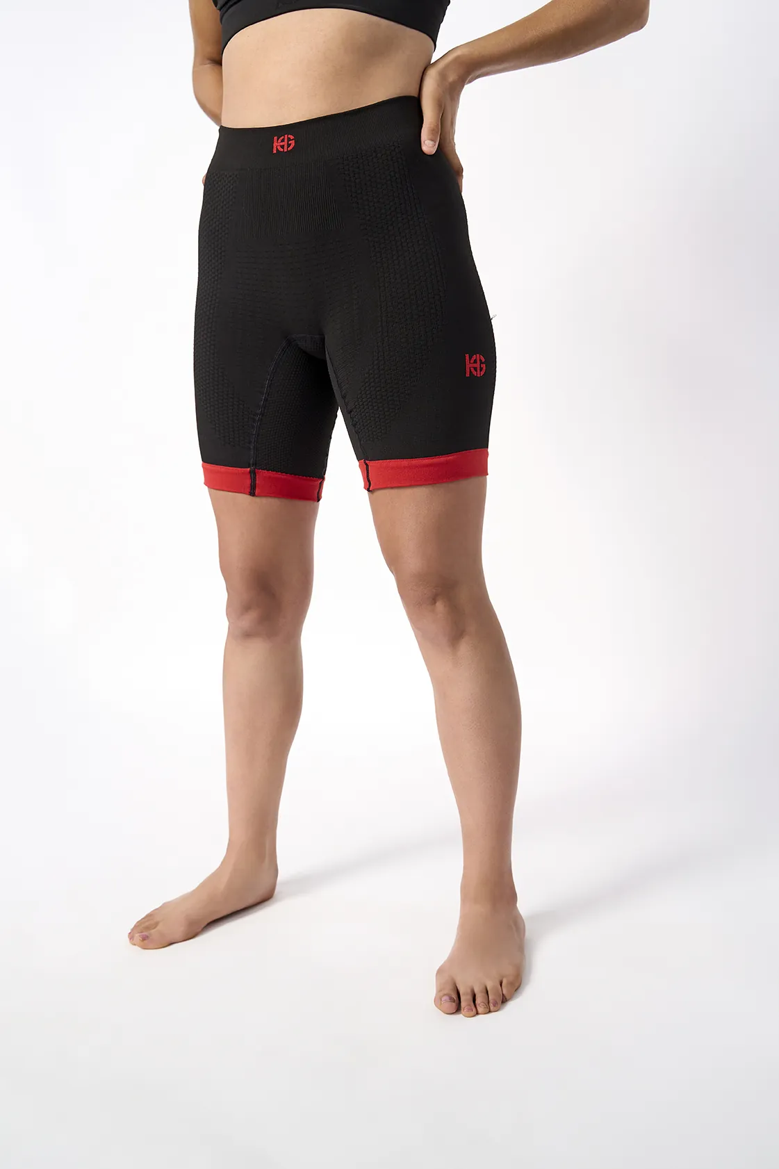 sport hg KERRY Malla corta con fibra de carbono rojo