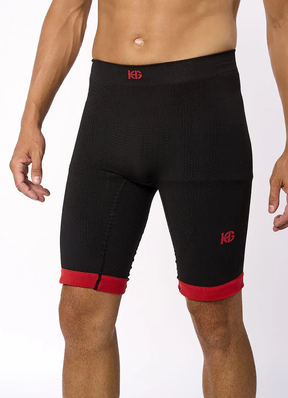 sport hg KERRY Malla corta con fibra de carbono rojo