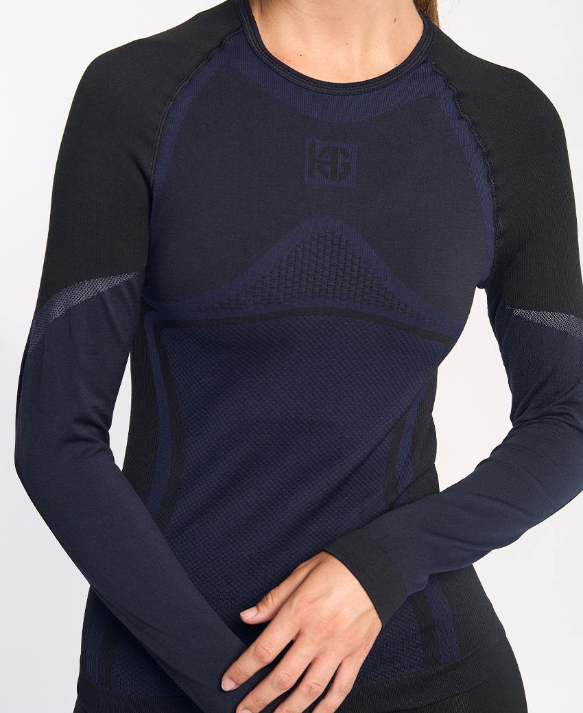 Sport Hg NORTH Camiseta De Manga Larga De Doble Capa Negra Y Marino