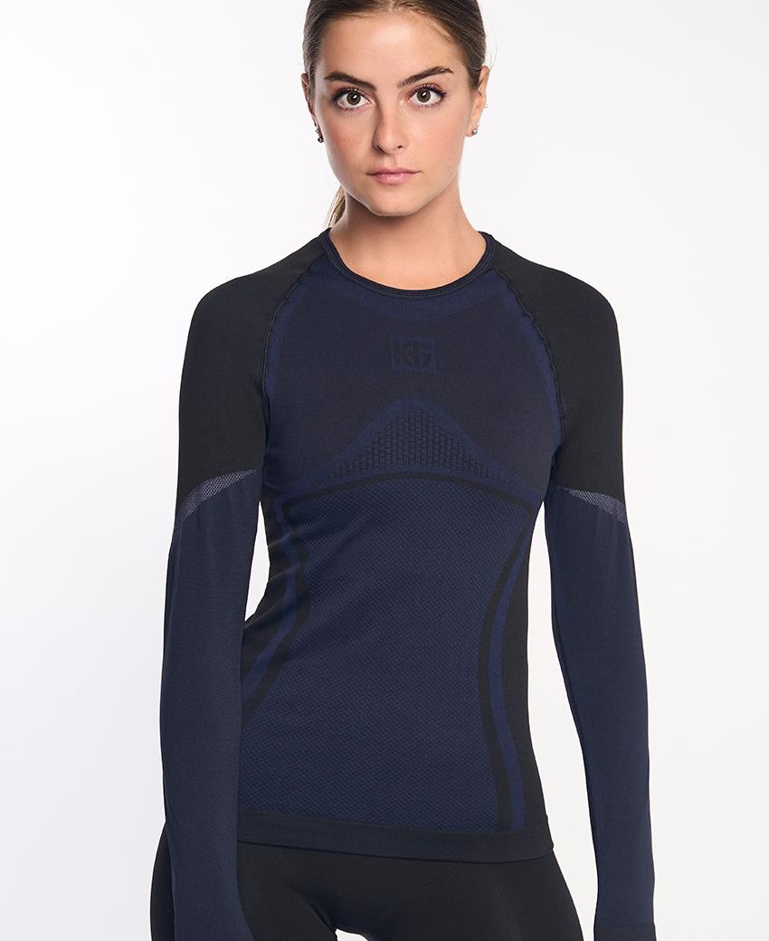 Sport Hg NORTH Camiseta De Manga Larga De Doble Capa Negra Y Marino