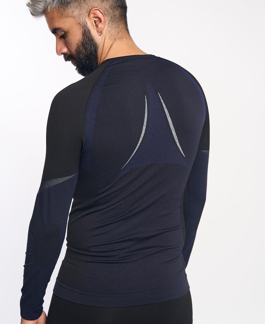 Sport Hg NORTH Camiseta De Manga Larga De Doble Capa Negra Y Marino