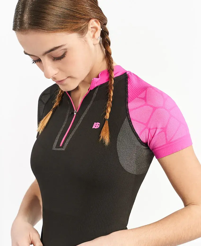 sport hg PRO TEAM Camiseta de manga corta con fibra de carbono negro