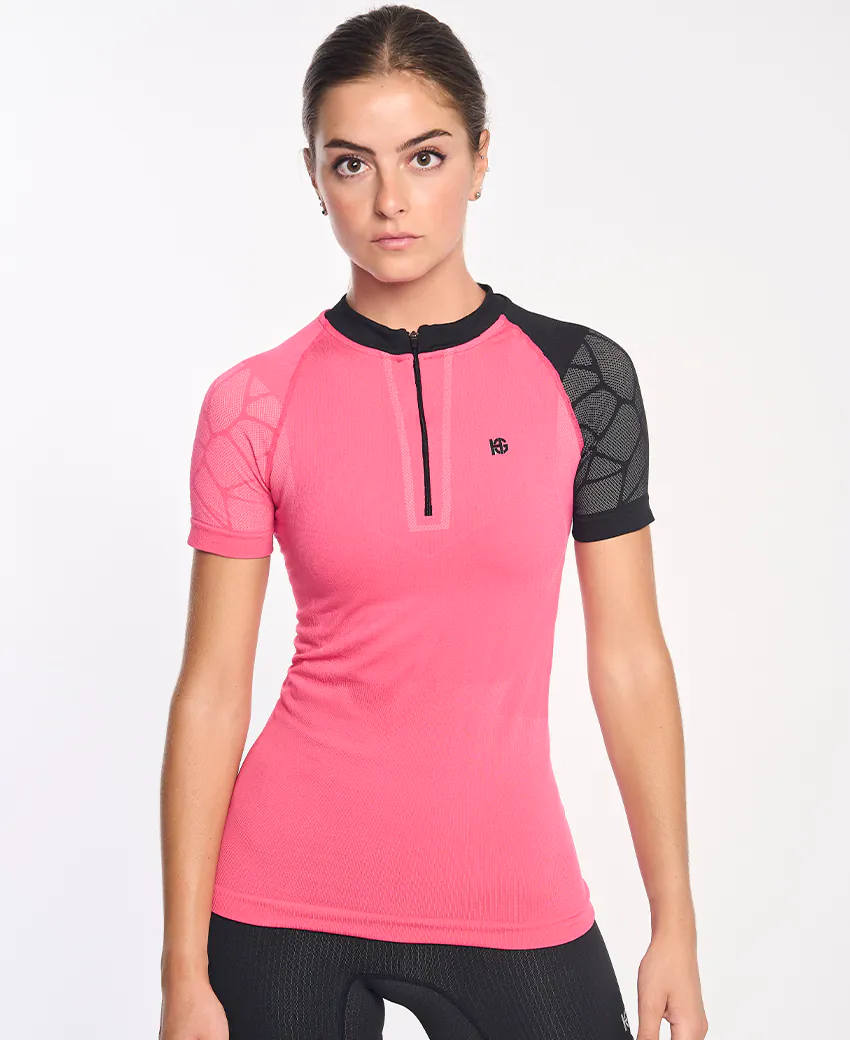 sport hg PRO TEAM Camiseta de manga corta con fibra de carbono fucsia