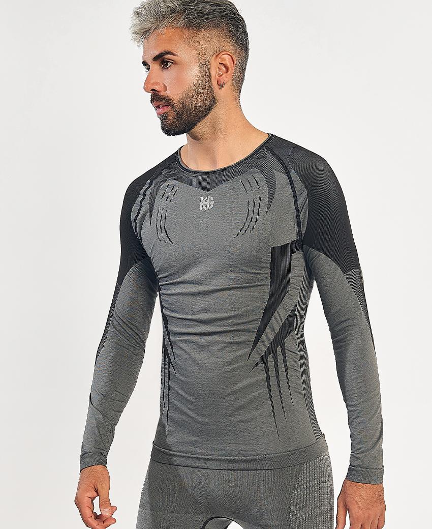 Sport Hg RAVEN Camiseta De Manga Larga Con Fibra De Carbono Negro Y Gris