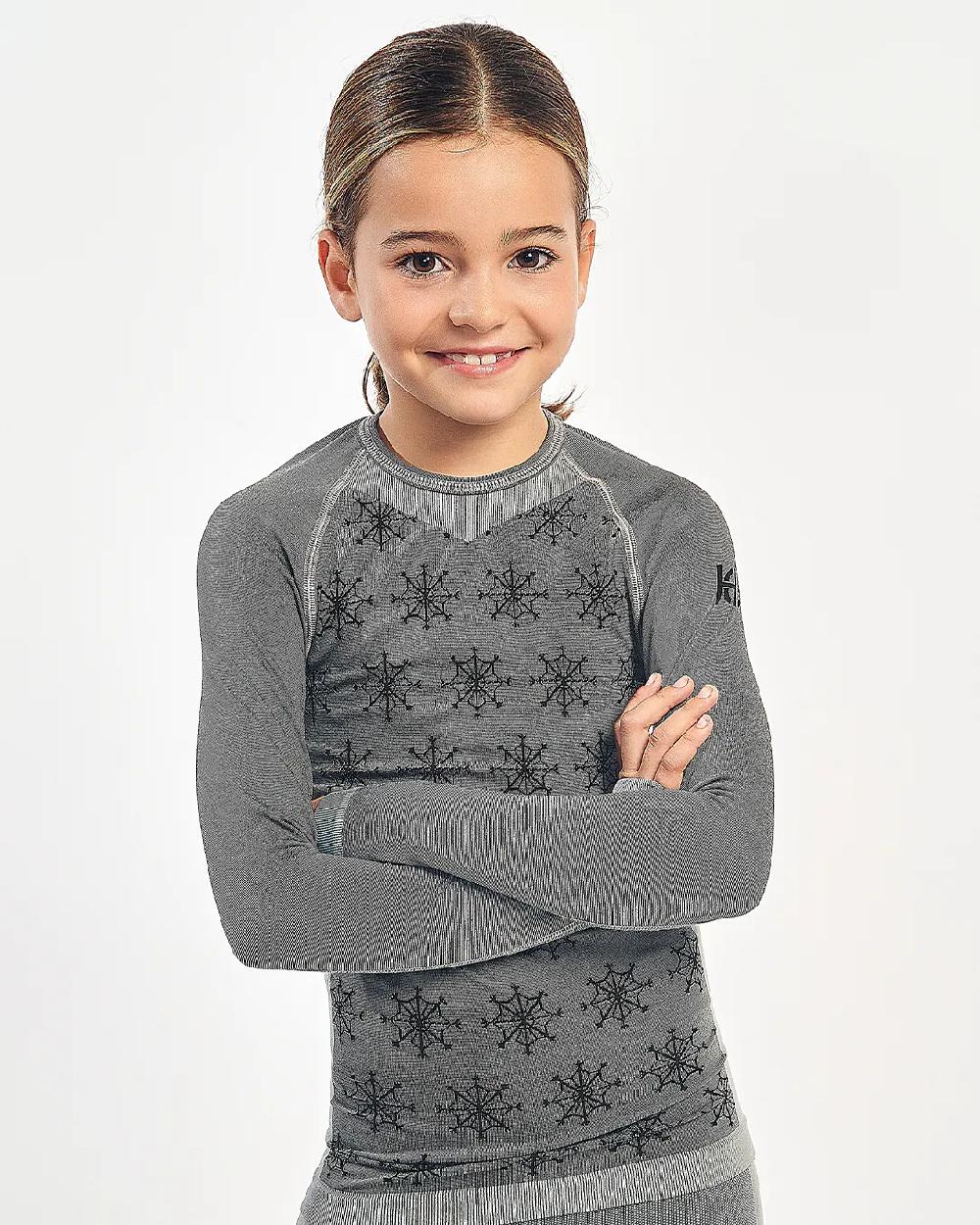 sport hg REVERIE Camiseta de manga larga negro y gris