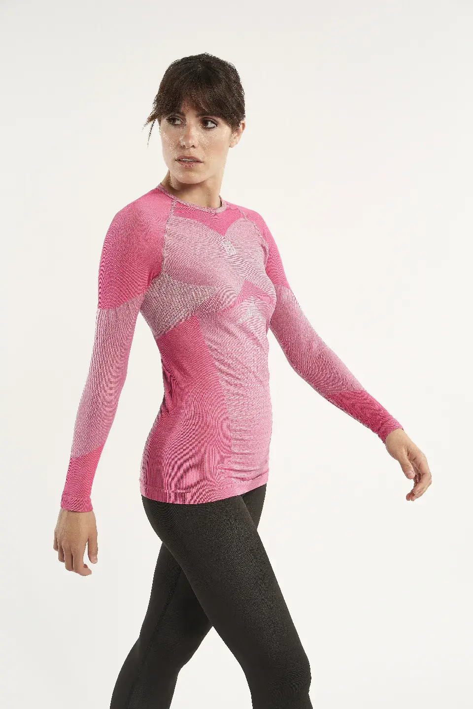 sport hg SOMMA Camiseta femenina de manga larga con fibra de carbono rosa