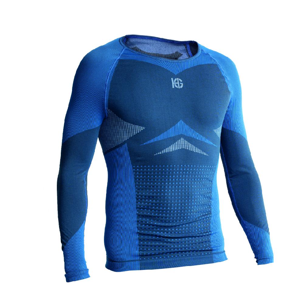 Sport Hg SOMMA Camiseta Masculina De Manga Larga Con Fibra De Carbono Azul