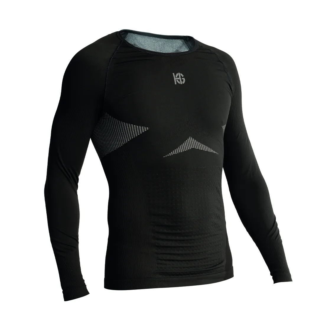 sport hg SOMMA Camiseta masculina de manga larga con fibra de carbono negro