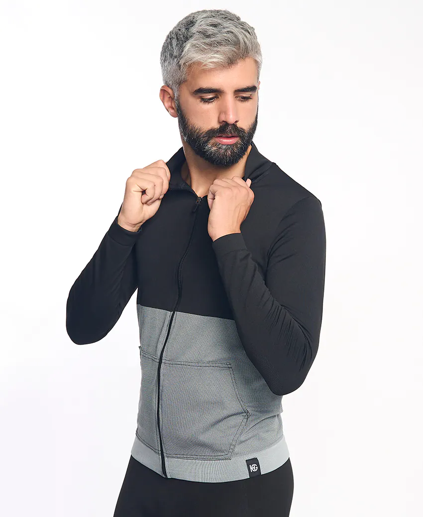 sport hg KOMI Chaqueta técnica negra y gris
