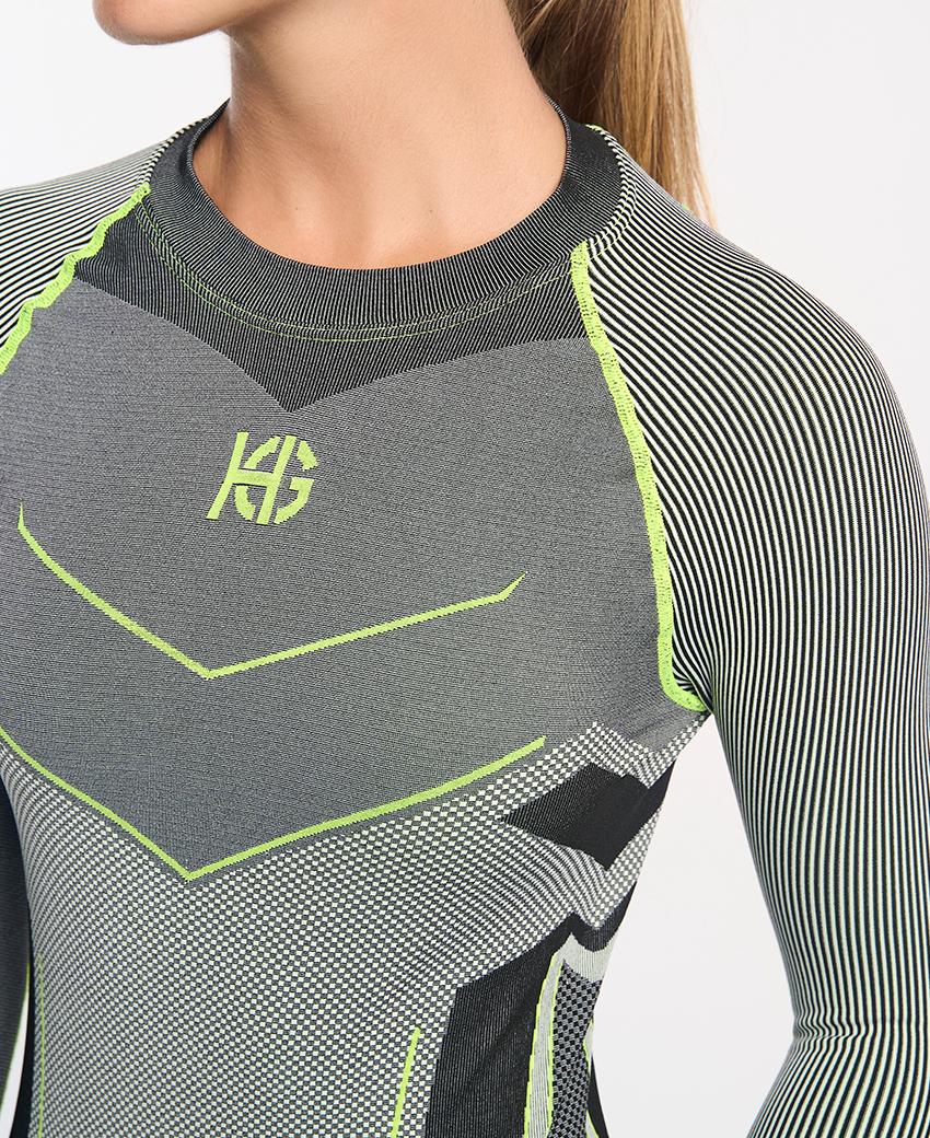 Sport Hg VERGES Camiseta De Manga Larga Con Fibra De Carbono Amarillo Fluor