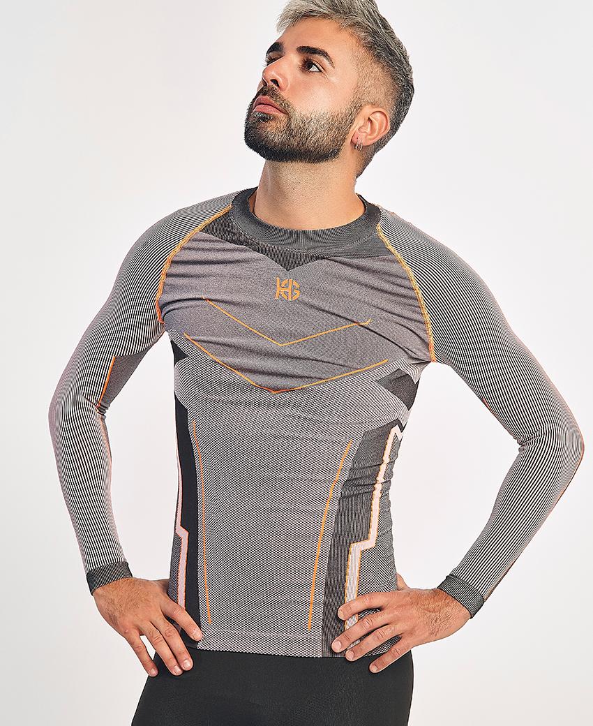 Sport Hg VERGES Camiseta De Manga Larga Con Fibra De Carbono Naranja Fluor