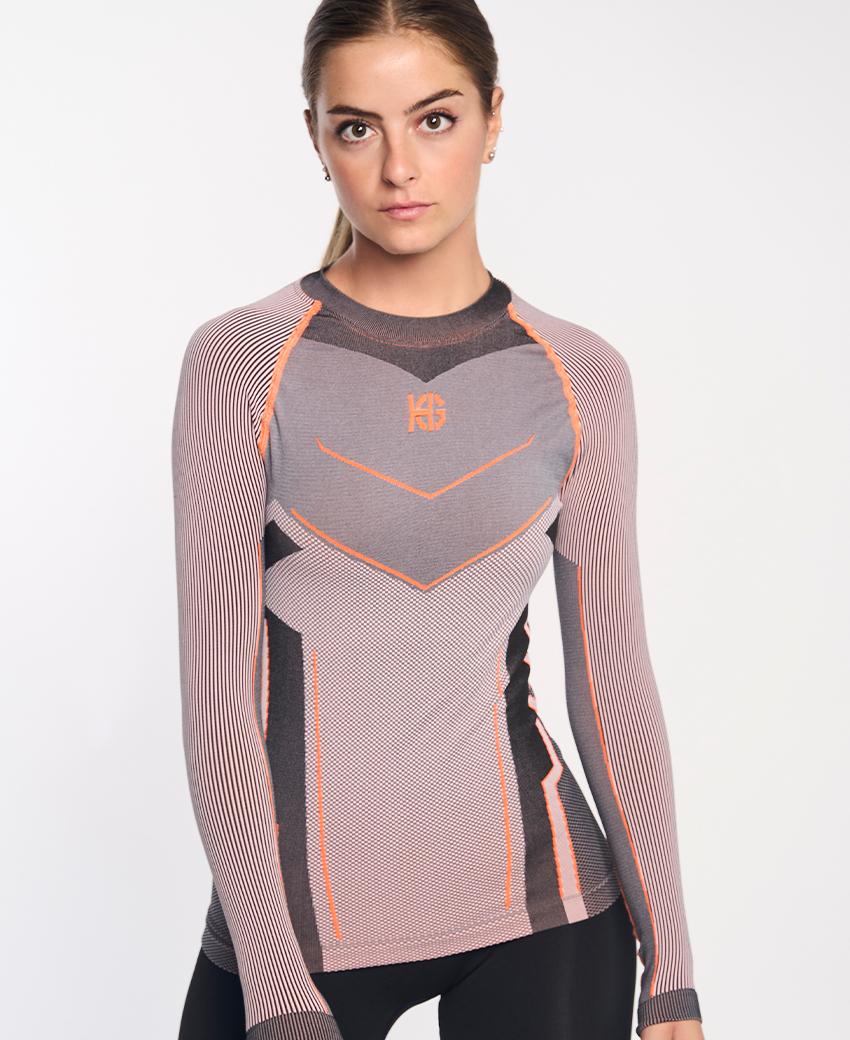 Sport Hg VERGES Camiseta De Manga Larga Con Fibra De Carbono Naranja Fluor