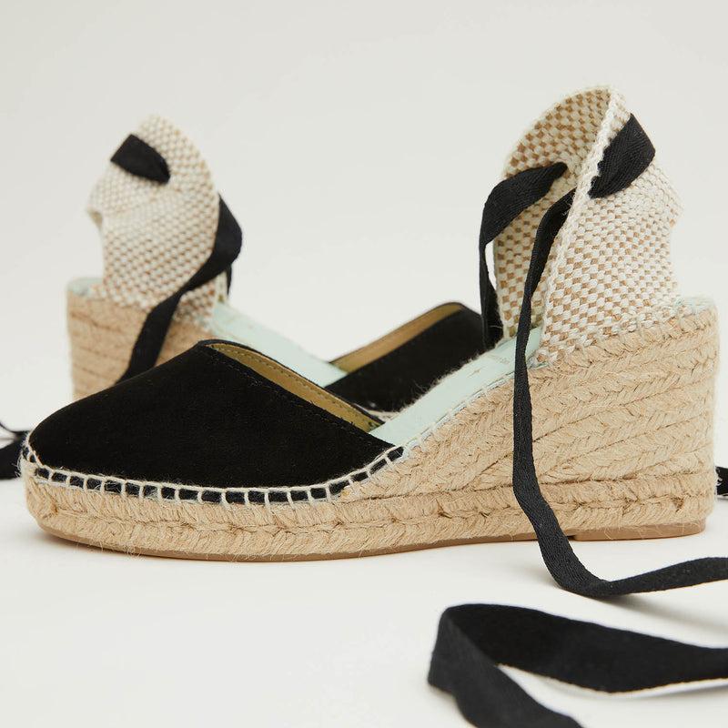 Star Love Alpargata Cuña Mujer COLUMBA NEGRO Cintas