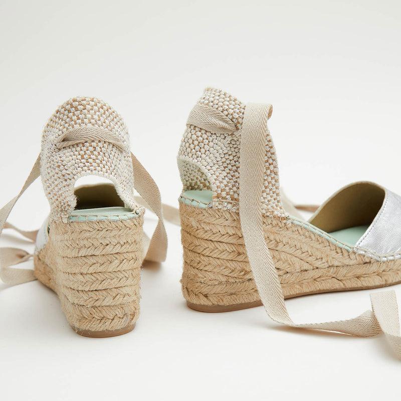 Star Love Alpargata Cuña Mujer COLUMBA PLATA METALIZADA