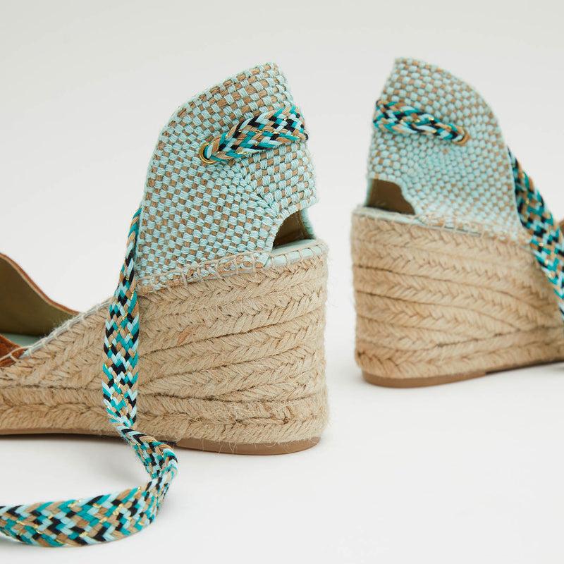 Star Love Alpargata Cuña Mujer COLUMBA124 CUERO Cintas