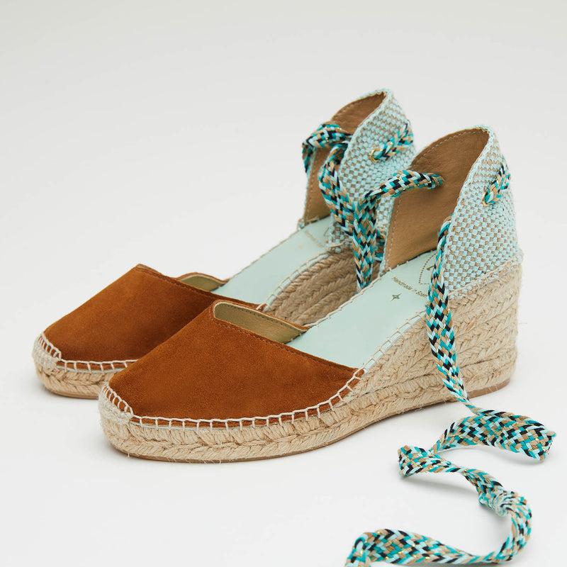 Star Love Alpargata Cuña Mujer COLUMBA124 CUERO Cintas