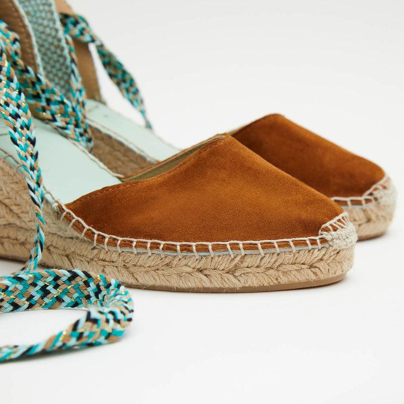 Star Love Alpargata Cuña Mujer COLUMBA124 CUERO Cintas