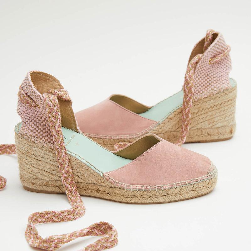 Star Love Alpargata Cuña Mujer COLUMBA124 NUDE Cintas