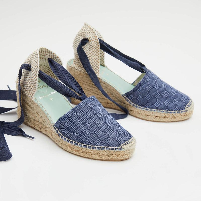 Star Love Alpargata Cuña Mujer ELARA130 TEJANO Cintas