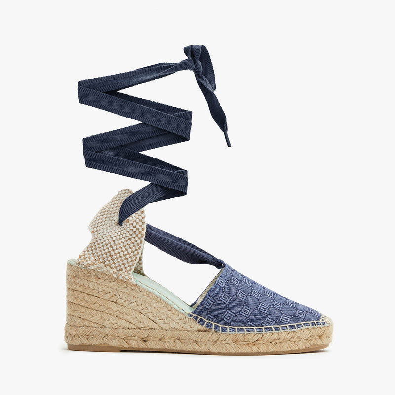 Star Love Alpargata Cuña Mujer ELARA130 TEJANO Cintas