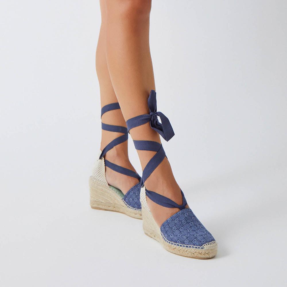 star love alpargata cuña mujer ELARA130 TEJANO cintas