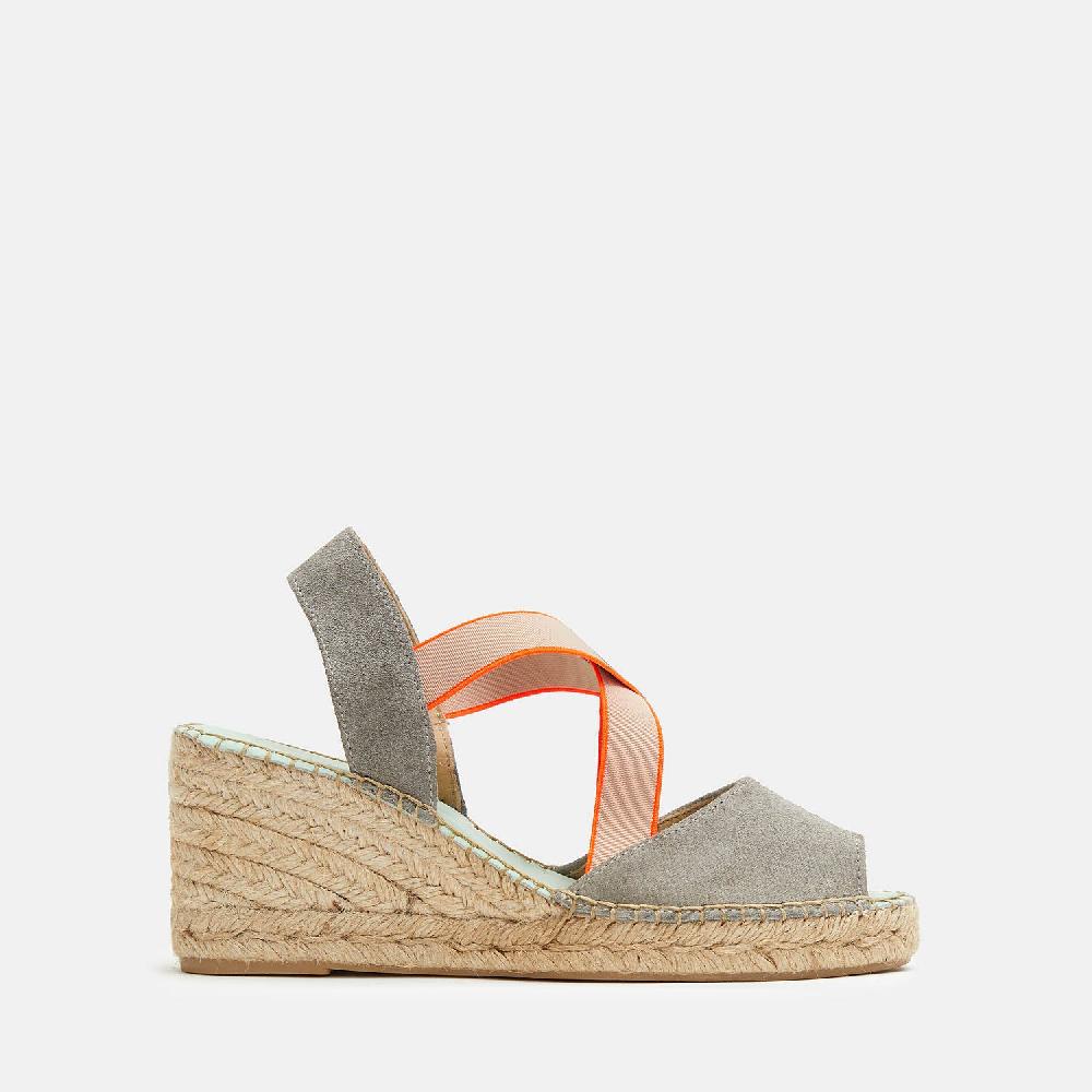 star love alpargata cuña mujer HATYSA121 NIQUEL/CORAL elásticos fluor