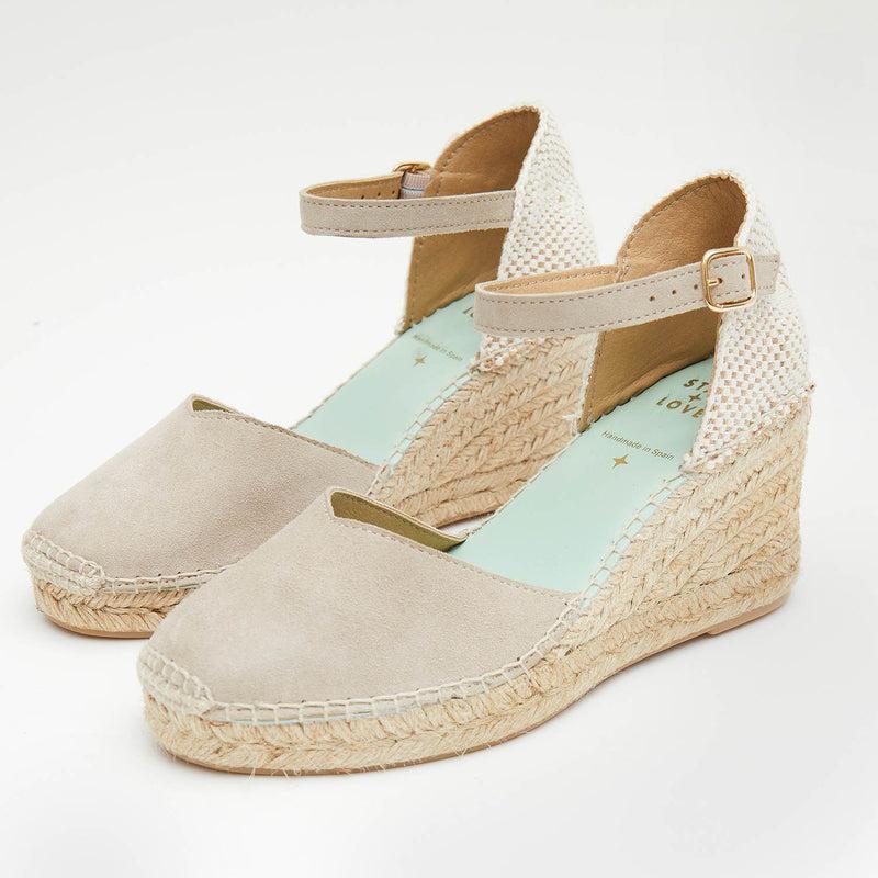 Star Love Alpargata Mujer Cuña ATRIA PIEDRA Hebilla