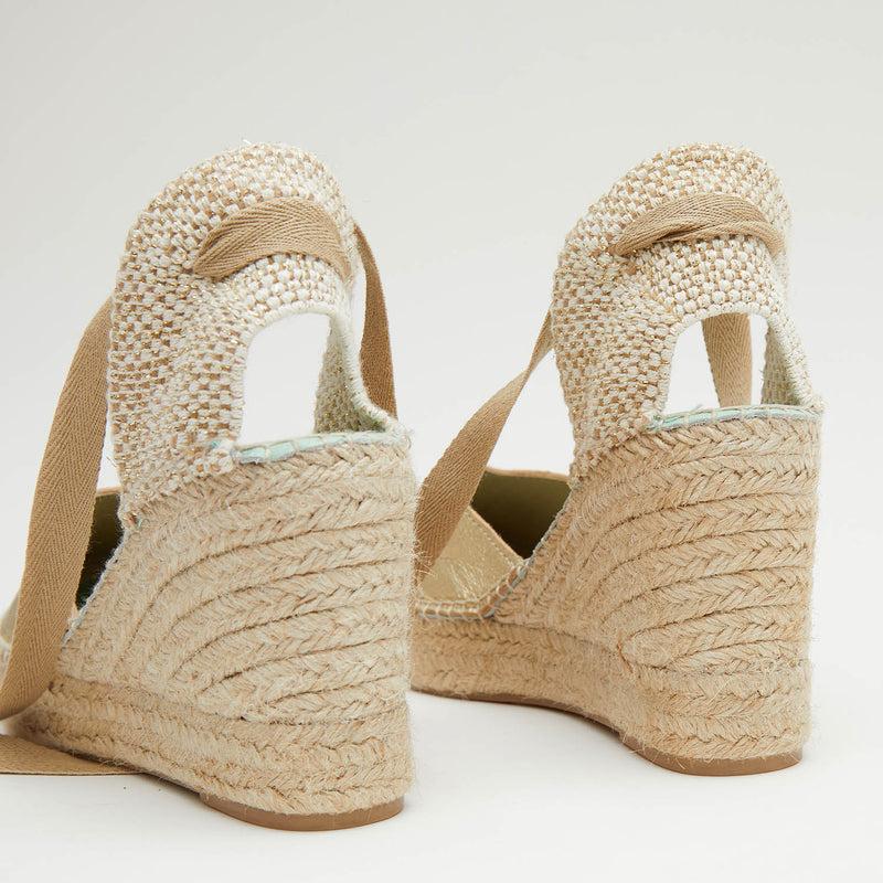 Star Love Alpargata Mujer Cuña BETAMETAL PLATINO Cinta